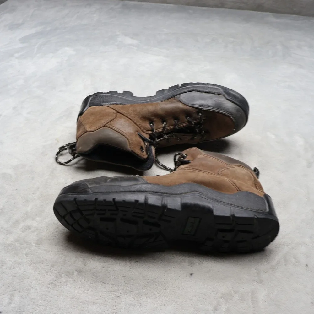 Thom McAn Mens 10‎ Hiking Boots Black Leather Trail Rugged Utility Trekking Work